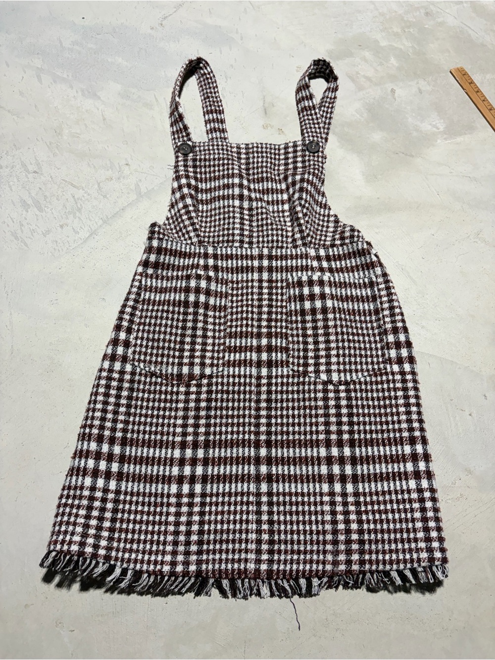 Orange creek Houndstooth overalls Dress NWT large